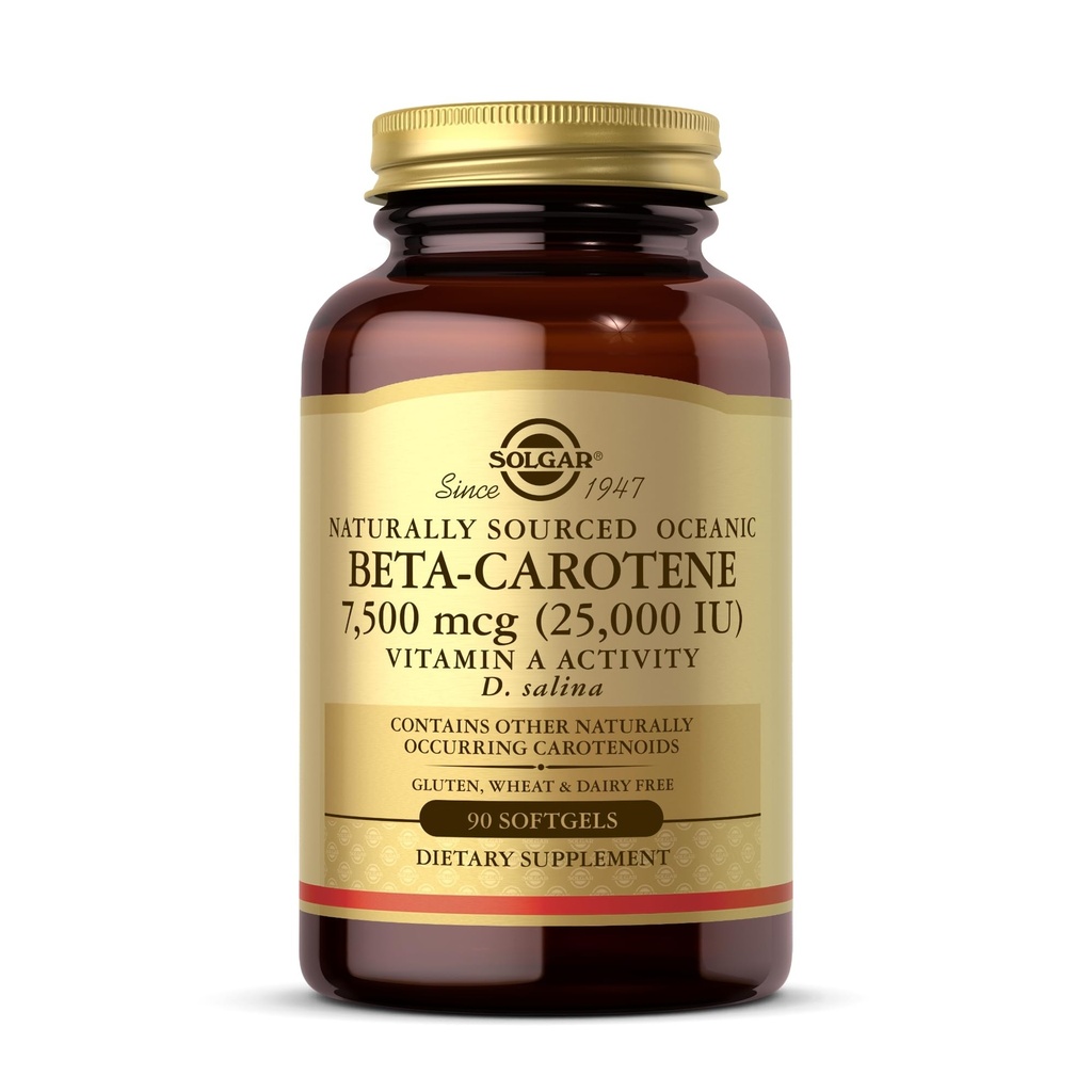 Solgar Oceanic Beta- Caroten 25.000 IE - 90 Softgels - Potent Antioxidant - 100% Natural Pro- Vitamin A - Gluten Free, Dairy Free - 90 Servering