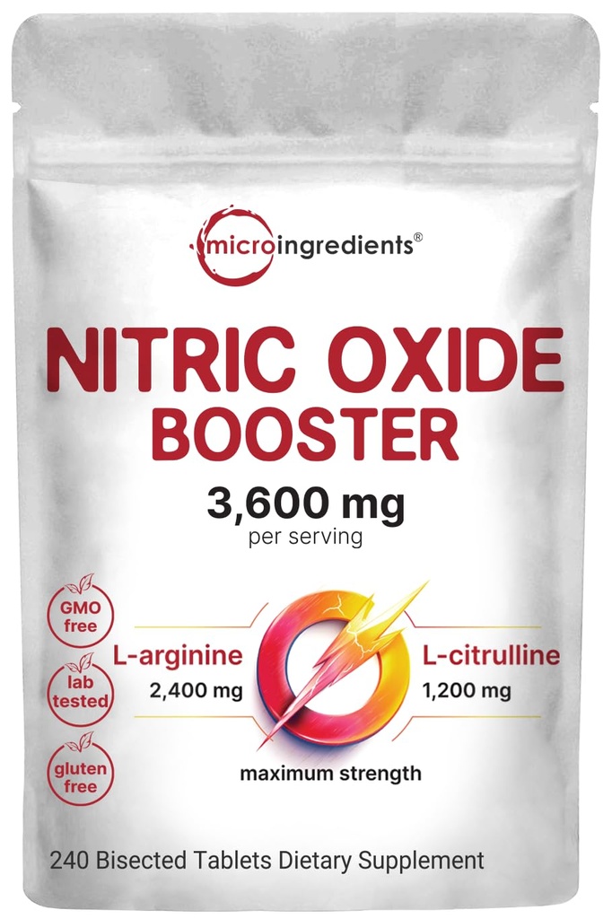 Nitrooxide Kosttilskud til mænd og kvinder 3,600mg, 240 bisekterede tabletter