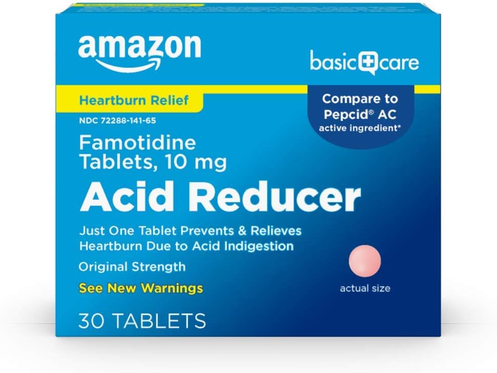 Basic Care Acid Reducer Famotidine Tablets 10 Mg, 30 Count