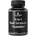 11-in-1 Vegansk hårvækst Vitaminer til at tænke & Brittle hår - Advanced Vitamin Complex med 5000mcg biotin, græskar frø, zink. Understøtter Thicker, Healthier- Looking Scalp for kvinder & mænd