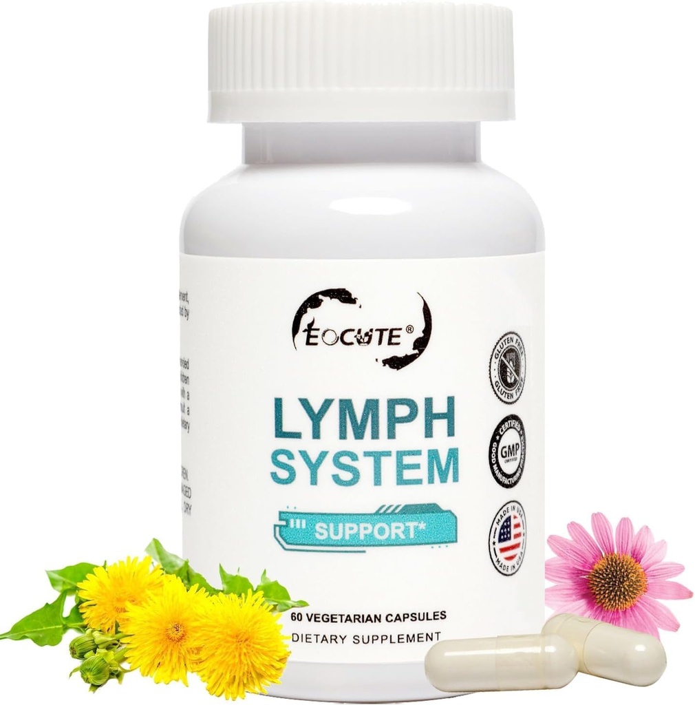 Lymph System Support Supplement - Lymphorous Drainage Supplement med Echinacea pururea Extract, Mælkebøtte Extract 60 Greve