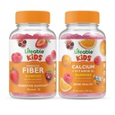 Lifeable Prebiotic Fiber Kids + Calcium med D-vitamin børn, Gummies Bundle - Great Tasting, Vitamin Supplement, Gluten Free, GMO fri, Chewable Gummy