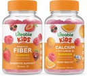 Lifeable Prebiotic Fiber Kids + Calcium with Vitamin D Kids, Gummies Bundle - Great Tasting, Vitamin Supplement, Gluten Free, GMO Free, Chewable Gummy