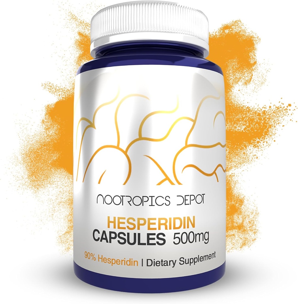 Nootropics Depot Hesperidin Kapsler er 124; 500mg er 124; 60 Greve er 124; 90% Citrus Extract er 124; understøtter metabolisk funktion + kardiovaskulær sundhed