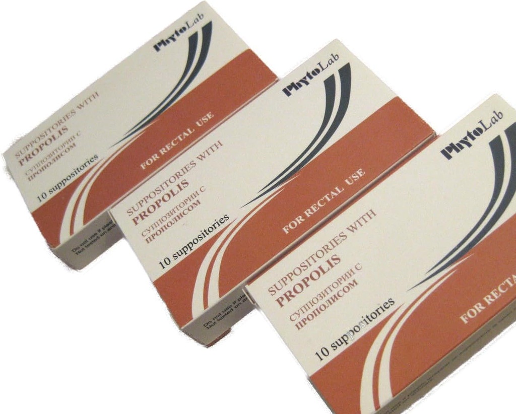 Propolis-suppositorier Pakke med 3 (30 suppositorier), off- white