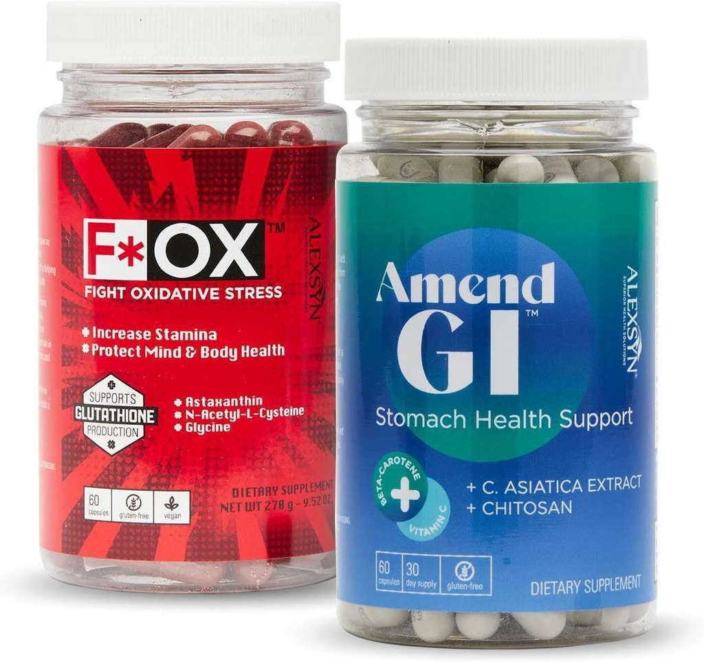 Amend GI + Fox Antioxidant Supplement Bundle - fordøjelsesmæssig sundhed og oxiderende stress støtte