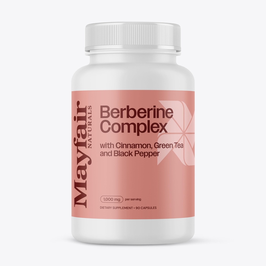Berberine Complex tillæg, med kanel, grøn te, og sort peber 90 kapsler