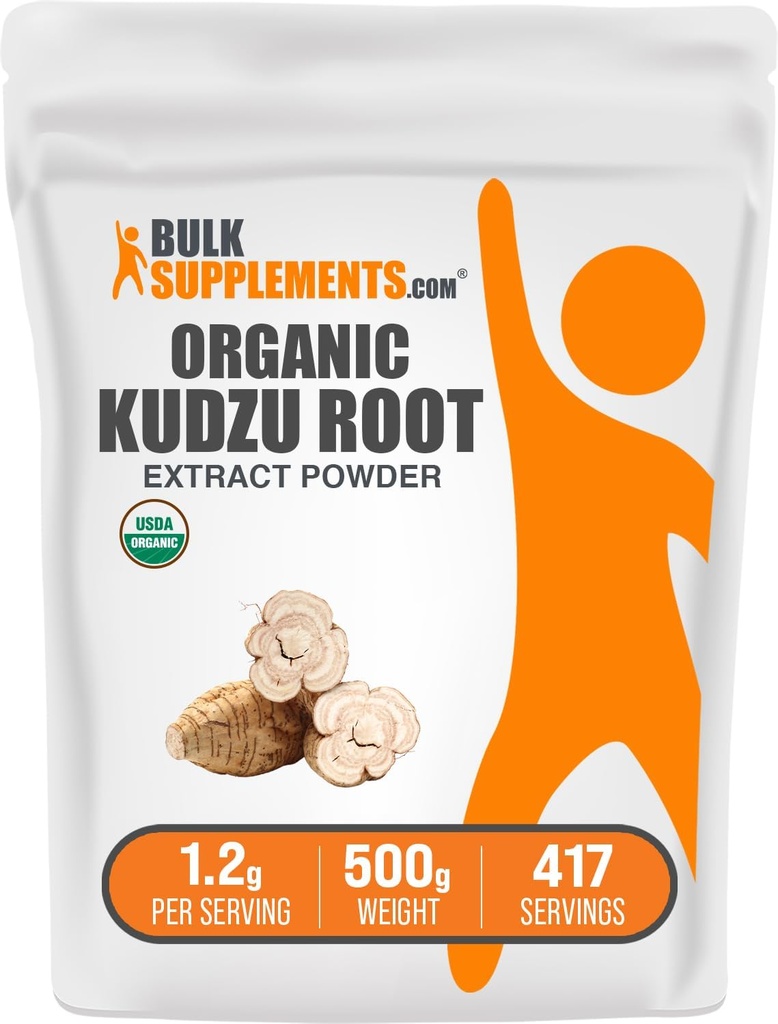 BulkSupplements.com Organic Kudzu Root Extract Powder - Kudzu Root Supplement, Herbal Supplement - Gluten Free, 1,2 g per Serving, 500g (1.1 lbs) (Pack of 1)