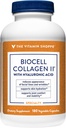 Vitamin Shoppe Biocell Collagen II med Hyaluronsyre 1000mg - fremmer sund hud, Joints & Cartiage - Understøtter hydrering & Elasticitet - for daglig wellness (60 vegetabilske kapsler)