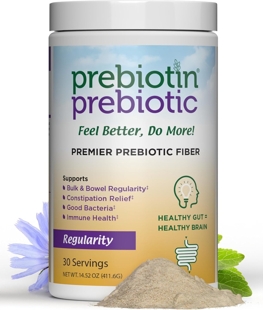 Prebiotin Prebiotic Regularity - 14.52 oz - 30 Serveringer - Understøtter fordøjelsessygdomme og tarmkanalen - Balancer Gut Microbiome, øger din egen Probiotika & fremmer blød afføring