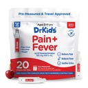 Dr. Kids Children 's Pain and Fever Medicine - Acetaminophen for Kids Age 2- 11, Præ- Målt Single- Brug hætteglas til hovedpine, Sore Hals, Cold and Flu, Cherry Flavor, 20 Greve (Pack of 1)