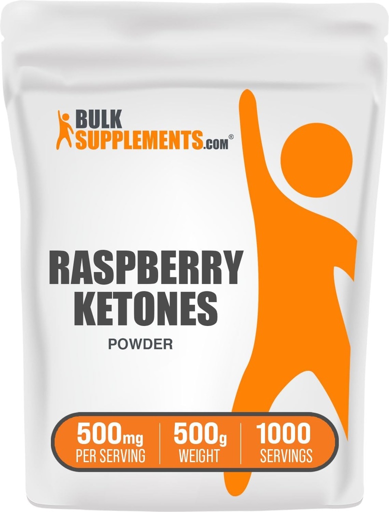BulkSupplements.com Hindbær Ketoner Pulver - Hindbær Ketoner Supplement, Antioxidant Kilde - for energistøtte, Gluten Free, 500mg per Serving, 500g (1.1 lbs) (Pack of 1)
