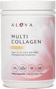 Alaya Multi Collagen Powder - Type I, II, III, V, X Hydrolyzed Collagen Peptider Protein Powder Supplement med MSM + GC (Vanilla)