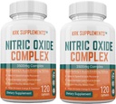 2 flasker nitrogenoxid kompleks 3500mg per servering L- arginin HCL AAKG AKG Alpha Ketoglutarat Citrullin Malat 240 Total kapsler