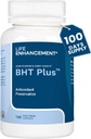 Life Enhancement BHT Plus - Antioxidant Konserveringsmiddel - 180 mg BHT og 80mg C-vitamin (Ascorbylpalmitat) - 100 Servering