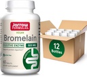 Jarrow Formulas bromelain Tablets, 500 mg Kosttilskud til proteinfordøjelse, 60 tabletter, 60 dages forsyning, (pakning med 12)