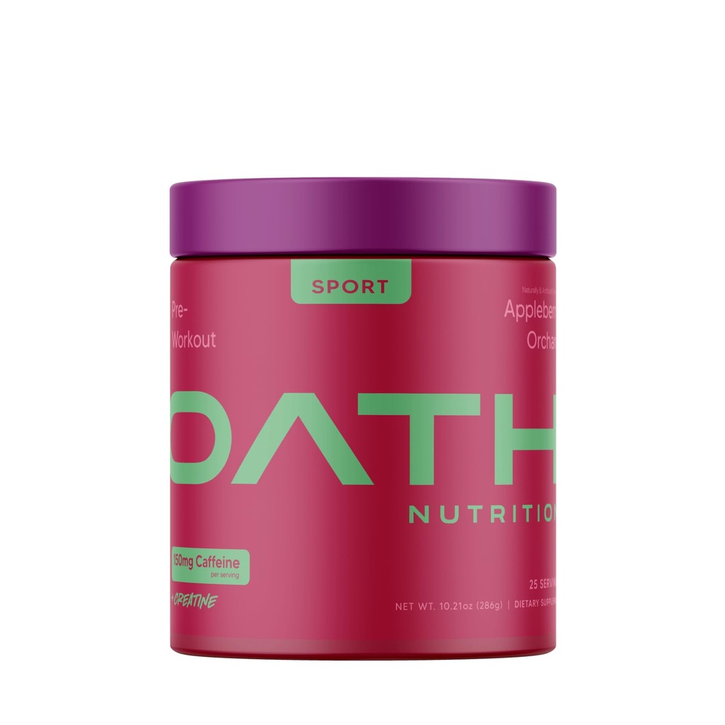 Eath Nutrition Sport Sugar Free Pre- workout pulver, Appleberry Orchard, Indeholder Creatinine monohydrat, Koffein og Beta Alanine, Pre Workout pulver til kvinder og mænd, 25 Servering
