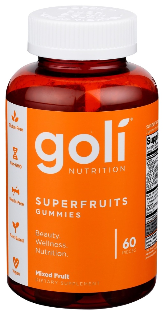 Goli Nutrition blandet frugt Superfrugt Gummies, 60 CT