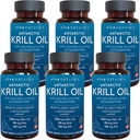 Viva Naturals Antarctic Krill Oil 1250 mg, Omega 3 EPA DHA og Astaxanthin, Joint Support and Brain Supplement with Antioxidant Properties, No Fishy Aftersmage (Pack of 6)