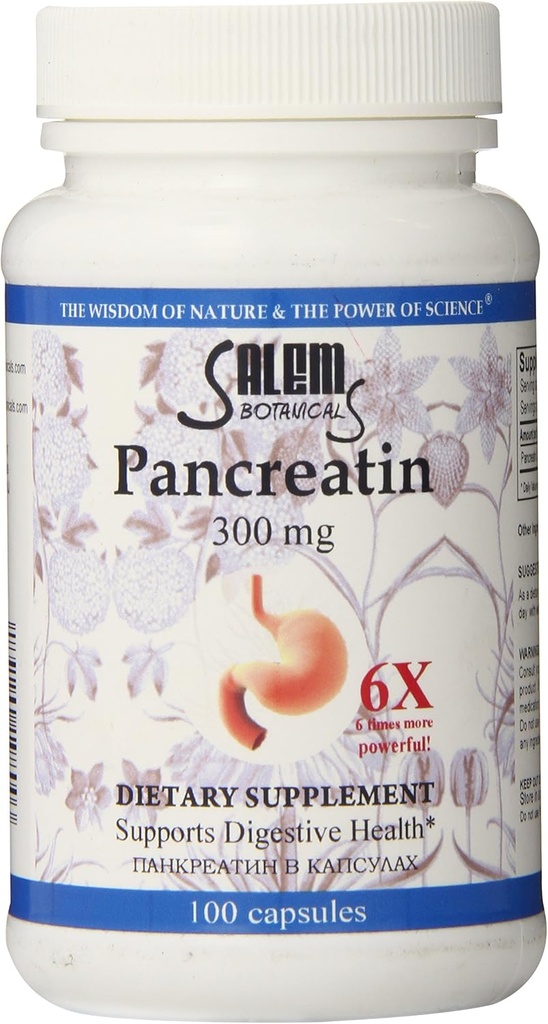 Salem Botanisk Kosttilskud Kapsler, Pancreatin, 100 Tæl