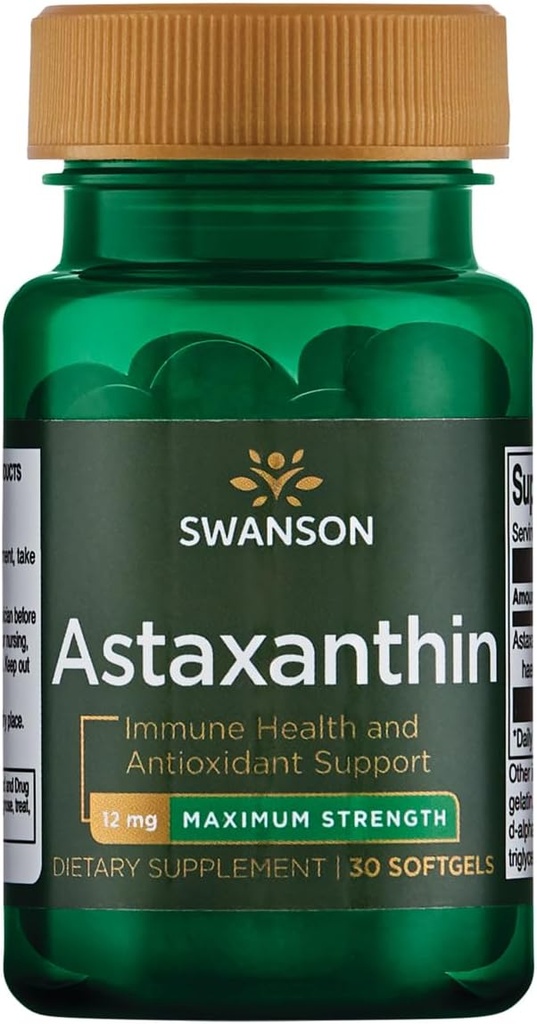 Swanson Maximum Strength Astaxanthin 12 Milligrams 30 Sgels