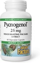 Naturlige faktorer Pycnogenol 25 mg, Antioxidant Støtte til sund aldring, 60 kapsler