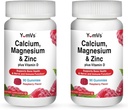 YUM- V 'S Calcium, Magnesium, Zink og D-vitamin Gummies (90 Tæl) - Calcium Gummies med vitamin D3 + Zink & Magnesium Kosttilskud - lækker ben sundhed vingummi supplement til mænd, kvinder og børn