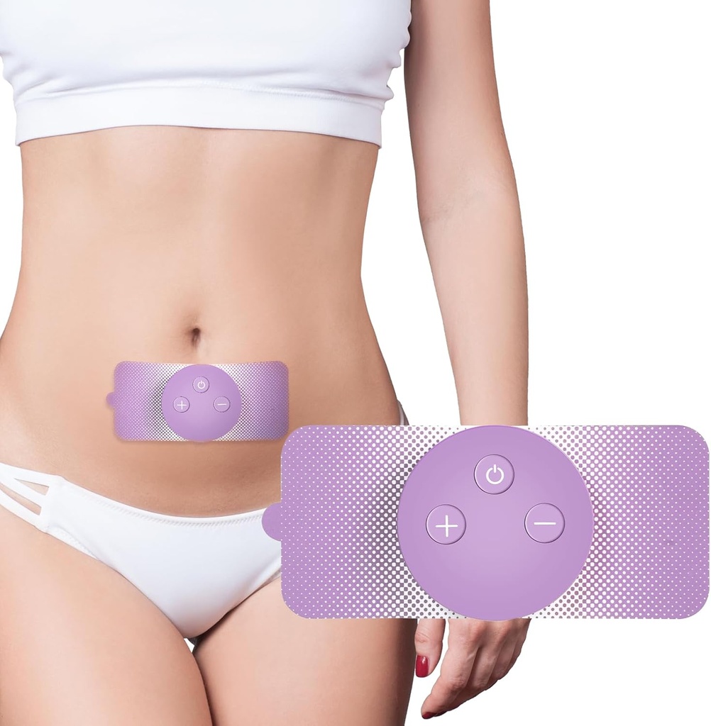 JUSTWES Trådløs transportabel periode Crampe smertestillende simulator med 3 Modes 30 Intensity Genopladelige TENS Enhed for menstruation Cramp Relief Home Medical Device, gave til kvinder Hustru Kæreste Pige