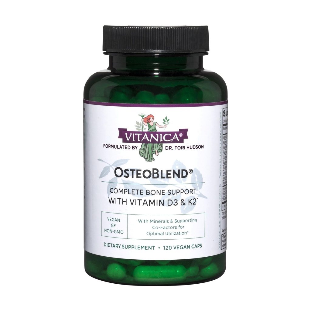 Vitanica, OsteoBlend, Knoglestøtte, Vegan, 120 Kapsler