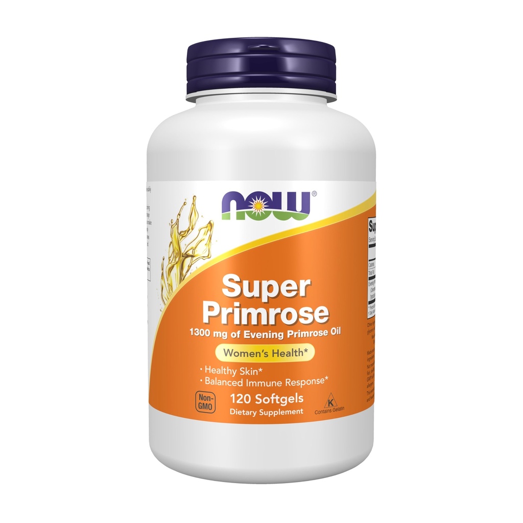Now Foods Supplements, Super Primrose 1300 mg med naturligt okkurring GLA (Gamma- Linolensyre), 120 Softels