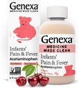 Genexa Infants 'Clean Acetaminophen Mea124; Pediatrician Foretrukne Ingredienser Mea Reliever & Fever Reducer for Babyer Measures 124; Dye Free, 0% Kunstige tilsætningsstoffer Measures 124; Delicious Organic Cherry Flavor, 2 fl oz