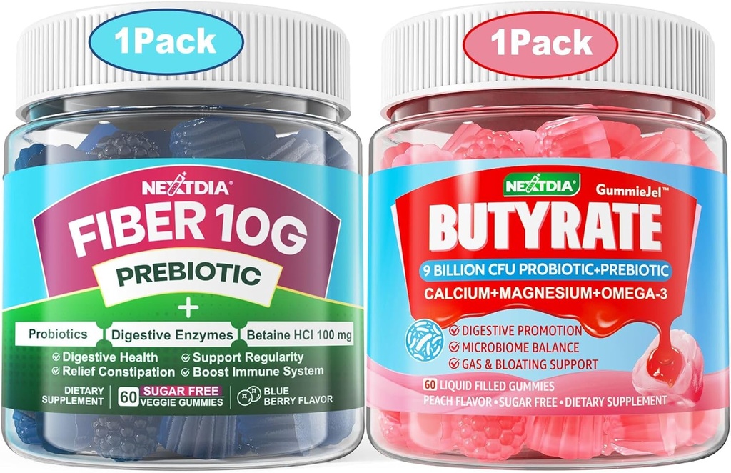 Butyrate Gummies with Probiotic + Prebiotic + Postbiotic + Fiber Gummies for Adults
