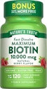 Nature 's Truth Biotin 10000mcg- 124; 120 Fast Opløs Tablets - 124; Maksimum Styrke - 124; Natural Berry Flavor - 124; Vegan, Non- GMO & Gluten Free Supplement