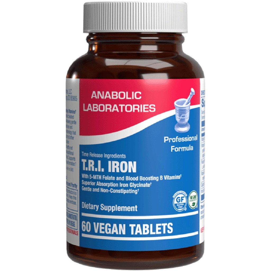 Slow Release Iron Supplement med C-vitamin - Høj Absorption Gentle Iron med C-vitamin til kvinder med methyl B kompleks for maksimale fordele - Mave venlige Vegan & Lavet i USA - 60 Servering