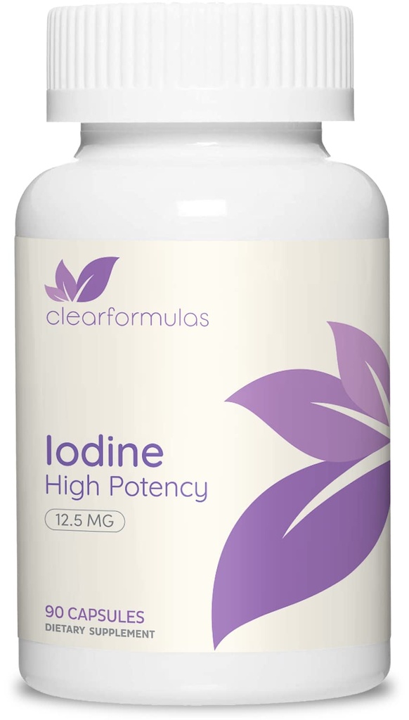 Høj potens Kalium Jod supplement - Kalium Jodide USP og Gratis jod kapsler 12.5mg Præcise Dosering Blend - Capsule Alternativ til Lugol supplement til Thyroid Energi & Immunitet (3 måneder)