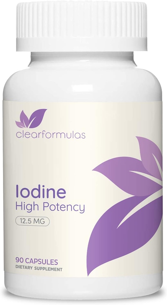 High Potency Potassium Iodine Supplement - Potassium Iodide USP and Free Iodine Capsules 12.5mg Precise Dosage Blend - Capsule Alternative to Lugol's Supplement for Thyroid Energy & Immunity (3 Month)