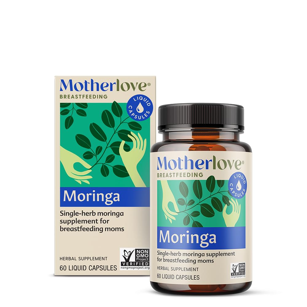 Motherlove Moringa (60 Liquid caps) Amning Supplement til støtte Bryst Milk Supply - ikke-GMO, Økologiske urter, Vegan, Kosher