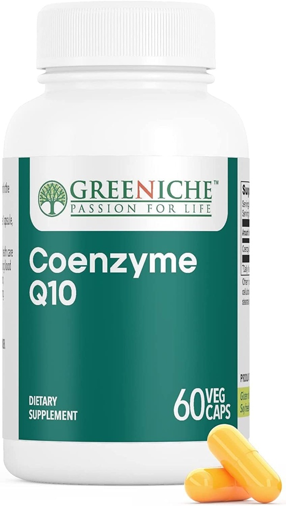 Greeniche Coenzym Q10, 60 Caps, High Absorption Coq10, Vegan, Gluten Free