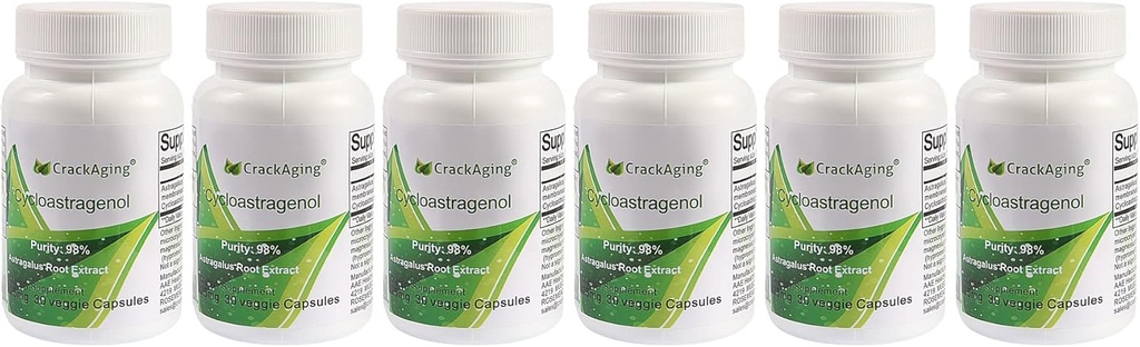Crackaging Super- Absorption Cycloastagenol 98% 25mg / Cap, 180 Caps i 6 flasker Anti- Aging reaktivere & DNA Cell Telomerase Kosttilskud styrke Faction Longevity Classic