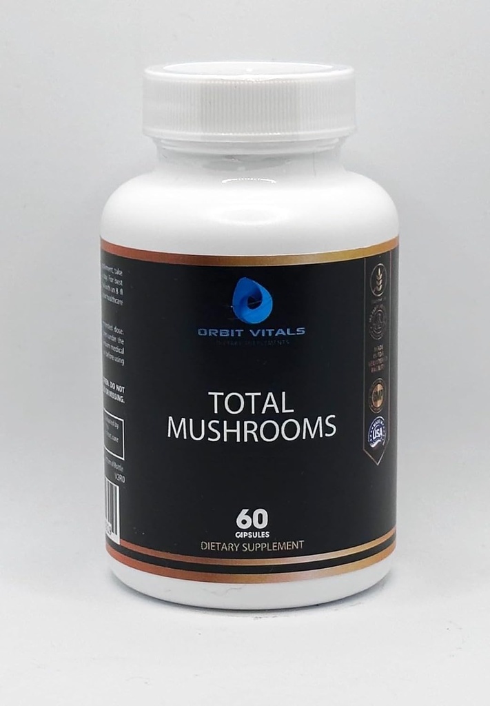 Total champignons Capsule Supplement, 1330 mg - champignon Brain Supplement med Cordyceps, Reishi Mushroom, Shiitake, Lions Mane - Forbedre fokus, hjælpemidler fordøjelse, mental Klarhed, immunitet - 60 Greve