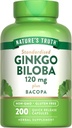 Nature 's Truth Ginkgo Biloba 120mg • 124; Plus Bacopa • 124; 200 Quick Release Capsules • 124; Standardized Extract • 124; Non- GMO og Gluten Free Supplement