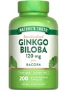 Nature 's Truth Ginkgo Biloba 120mg • 124; Plus Bacopa • 124; 200 Quick Release Capsules • 124; Standardized Extract • 124; Non- GMO og Gluten Free Supplement
