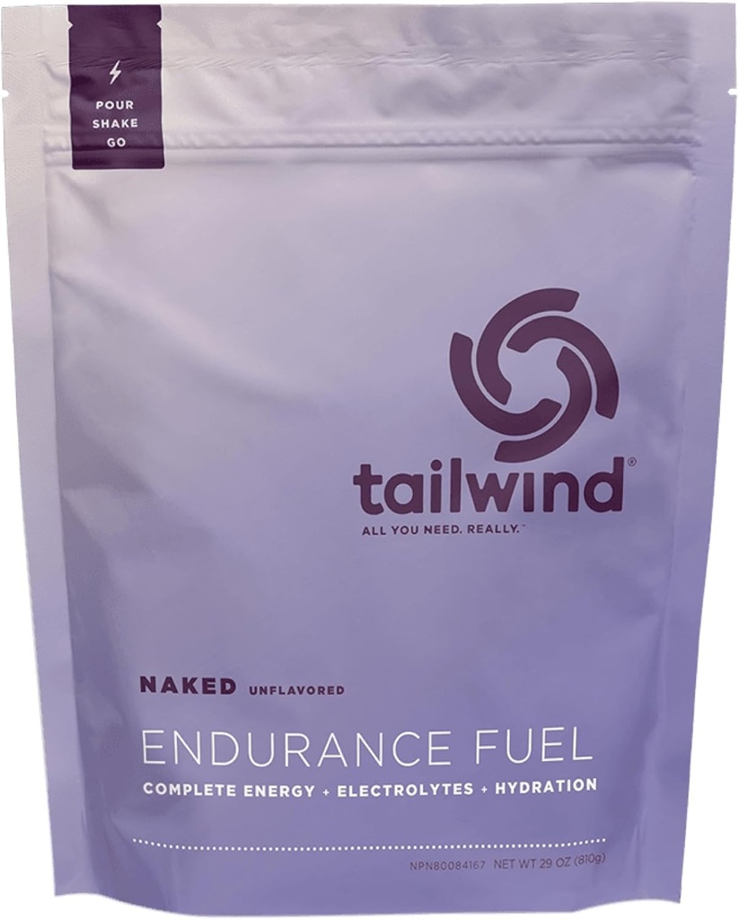 Tailwind Nutrition Endurance Brændstof, Kulhydrat & Electrolyte Sports Drink Mix Powder, Gluten- Free, Vegan, Nøgen Unflavored, 30 Servere