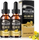 Mullein Drops til Lungs 480,000 µg, 13 i 1 Vegan Mullein Leaf Extract 1600MG for Lung Detox & Cleanse (2)