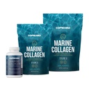 CORREXIKO Marine Collagen Supplement Pills & Powder Bundle - Includes 10,000mg Double Hydrolyzed Collagen Powder 15 oz & 5oz and 1800mg Collagen Peptides 120 Capsules - for Hair, Skin & Nails