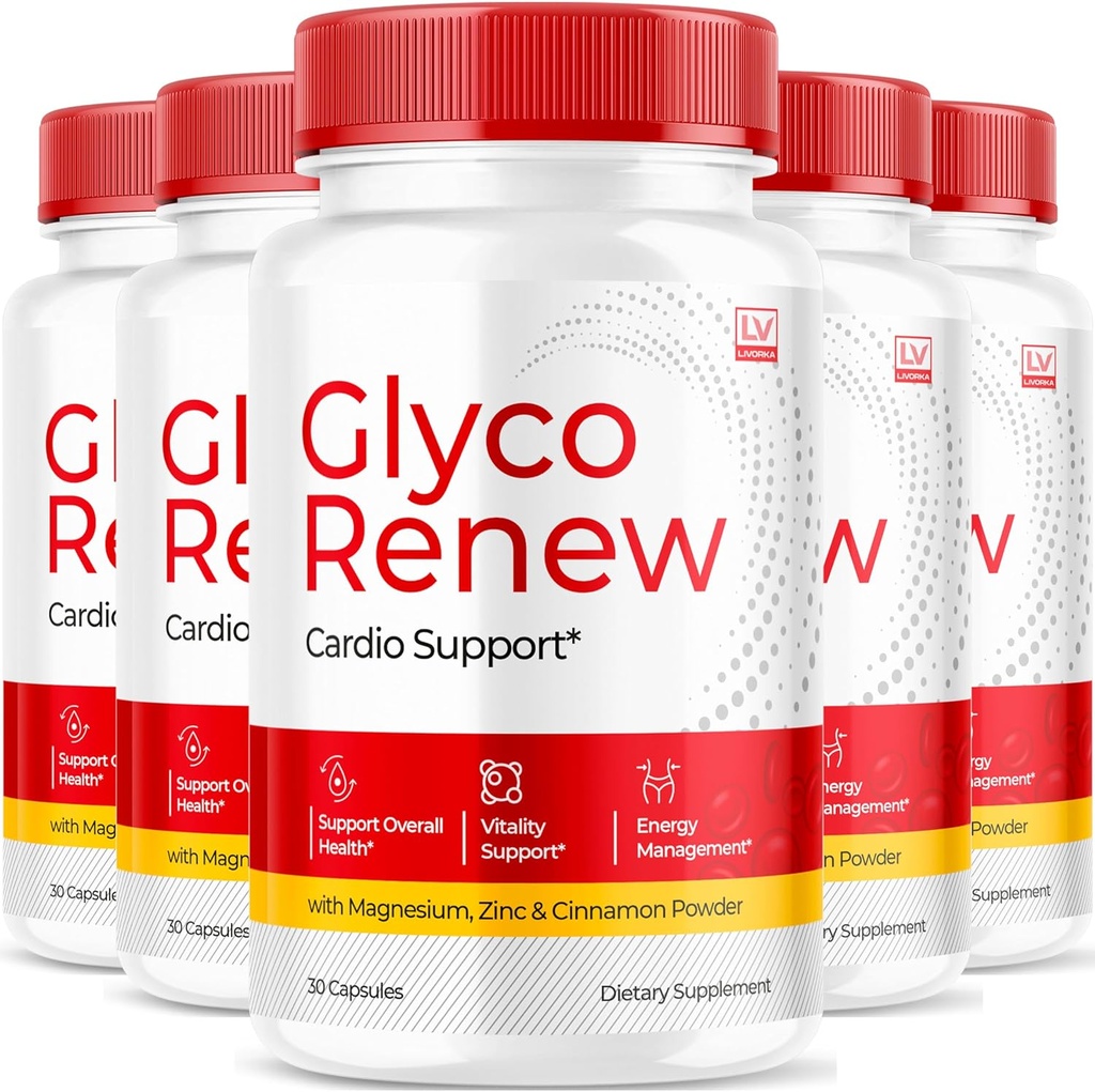 (5 Pack) Glyco Renew - Glyco Renew Blood Support, Glyco Renew Blood Support Pills, Ripped Glyco Renew Blood Support, Glyco Renew Pills, Glyco Renew Supplement, 150 Kapsler