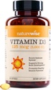 NatureWise Vitamin D3 5000iu (125 mcg) 1 År Tilgang til immunforsvar, sund muskelfunktion, og ben sundhed - non-GMO, Gluten Free in Organic Extra Virgin Olivenolie, (Mini Softgel), 360 Tæl