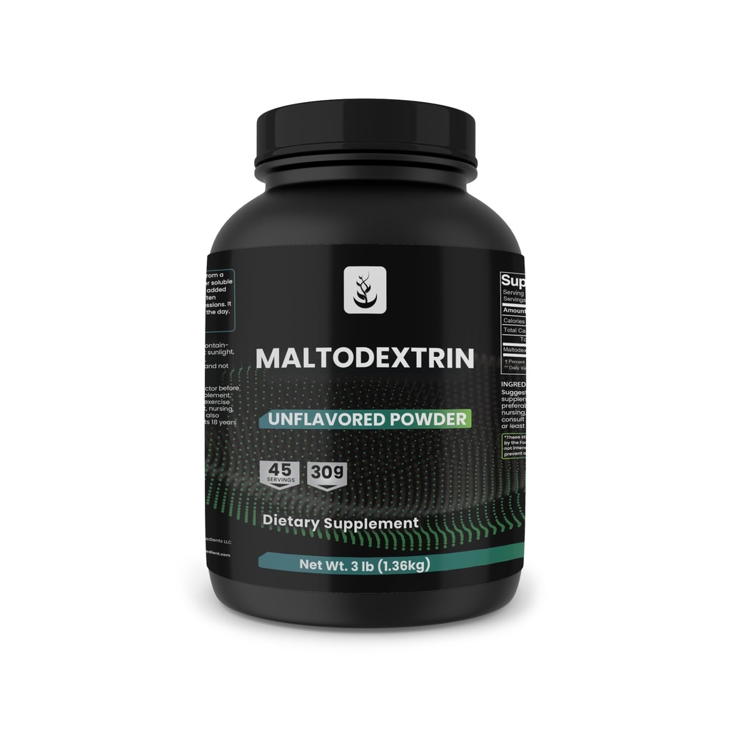 PURE ORIGINALSKE INGREDIENSER Maltodextrin, 3 LB, No Magnesium eller Rice Fillers, Unflavored