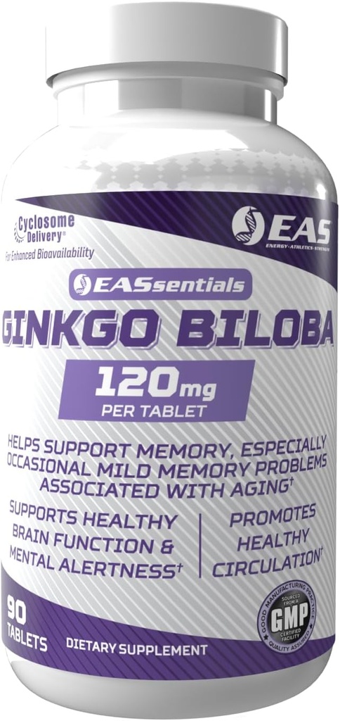 EAS Experimental and Applied Sciences Ginkgo Biloba 120mg Note 124; Understøtter Brain Function & Memory Note 124; Højt niveau af flavonoider & Terpenoids