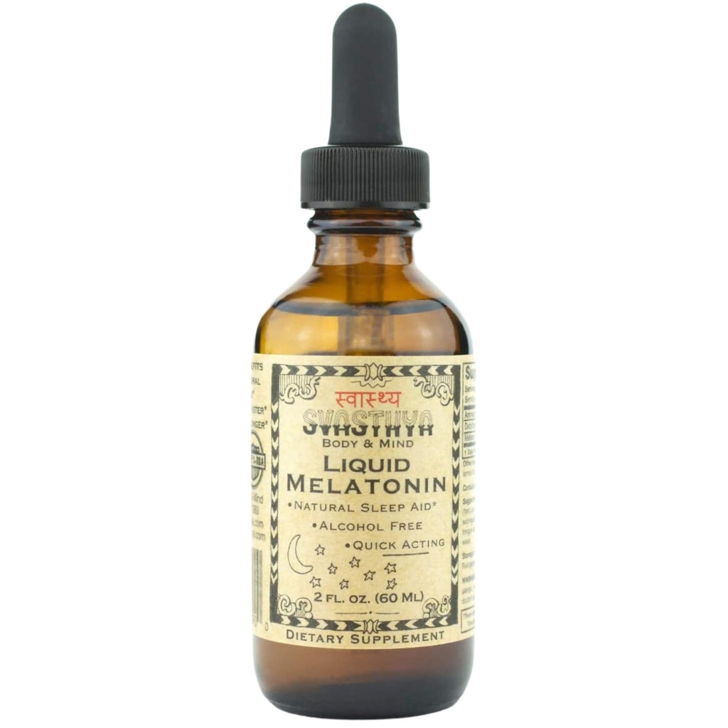 Svastya Body & Mind Natural Melatonin Liquid Support 124; 100% Økologisk Sleep Aid for Rastful Sleep Support